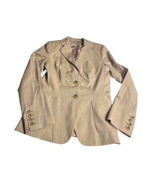 Banana Republic 6 Tan Single-Breasted Wool Blend BlazerTortoise-Shell Buttons